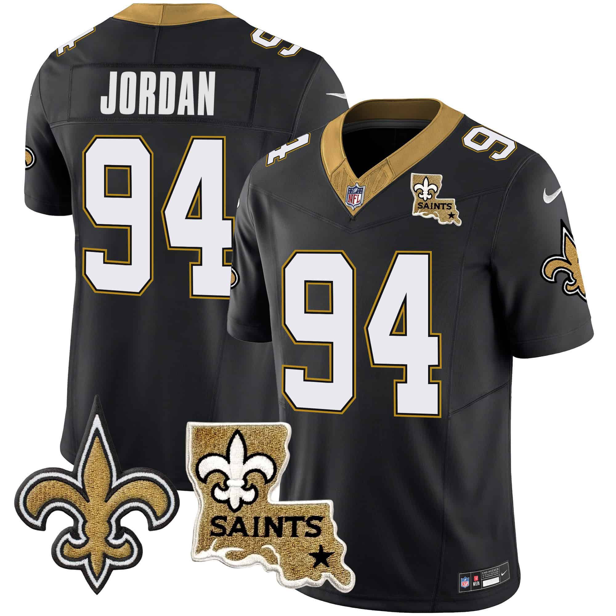 Men New Orleans Saints #94 Jordan Black 2024 Nike Vapor Limited NFL Jersey style 1->indianapolis colts->NFL Jersey